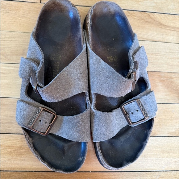 Birkenstock Arizona beige tan suede sandals - Picture 3 of 9